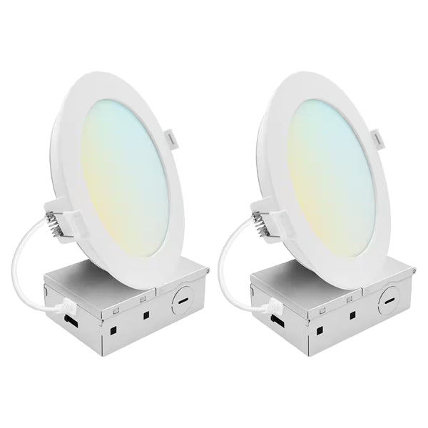2 Pack - Luxrite LR23923 6 in. Integrated LED Recessed Mini Panel Light, 5CCT, 1400LM Luxrite